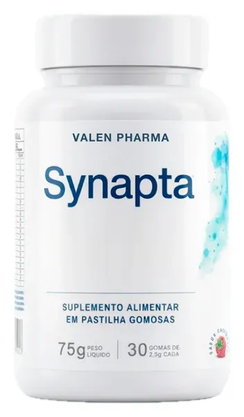 Pote branco de Synapta em Goma, suplemento em goma sabor framboesa
