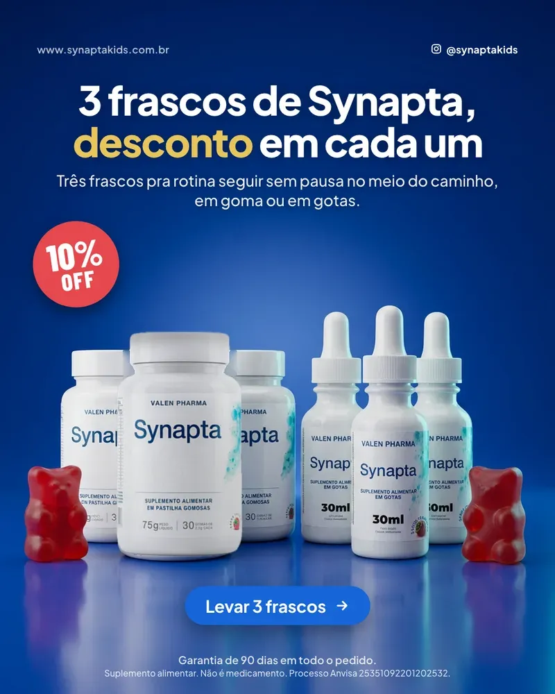 Publicidade Synapta: 3 frascos de Synapta, desconto em cada um