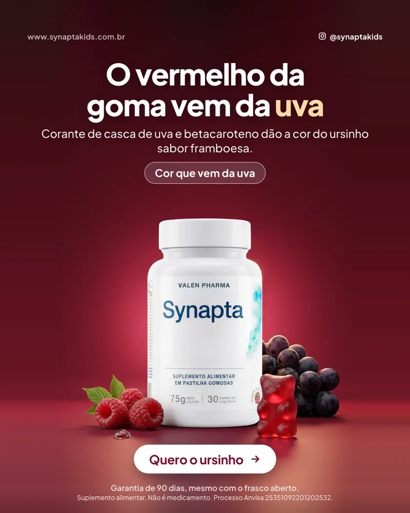 Publicidade Synapta: O vermelho da goma vem da uva